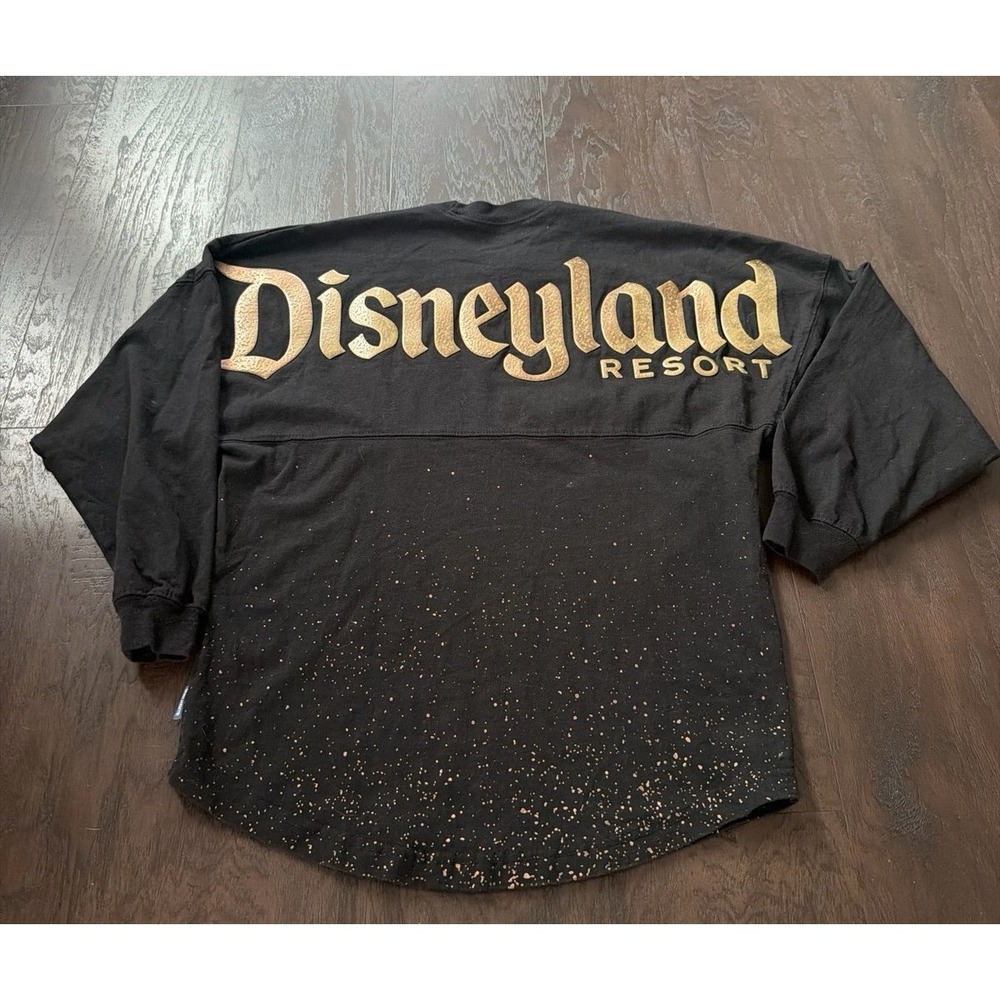 Disney‎ Parks Spirit Jersey Unisex xs  Black Gold Splatter Disneyland Resort